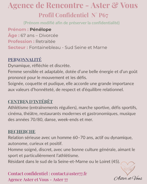 Profil Pénélope Aster et Vous