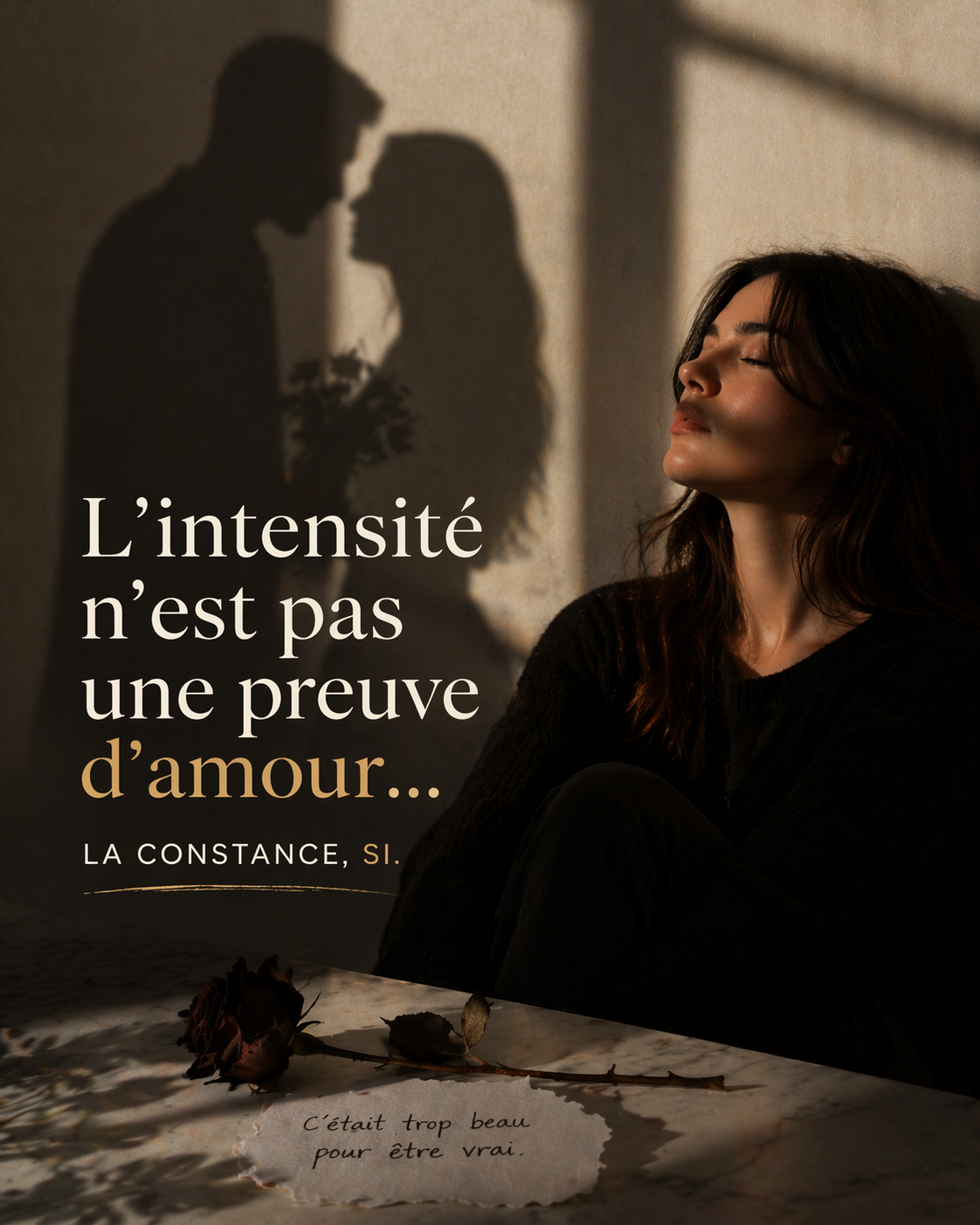 L'intensité n'est pas une preuve d'amour — la constance, si.